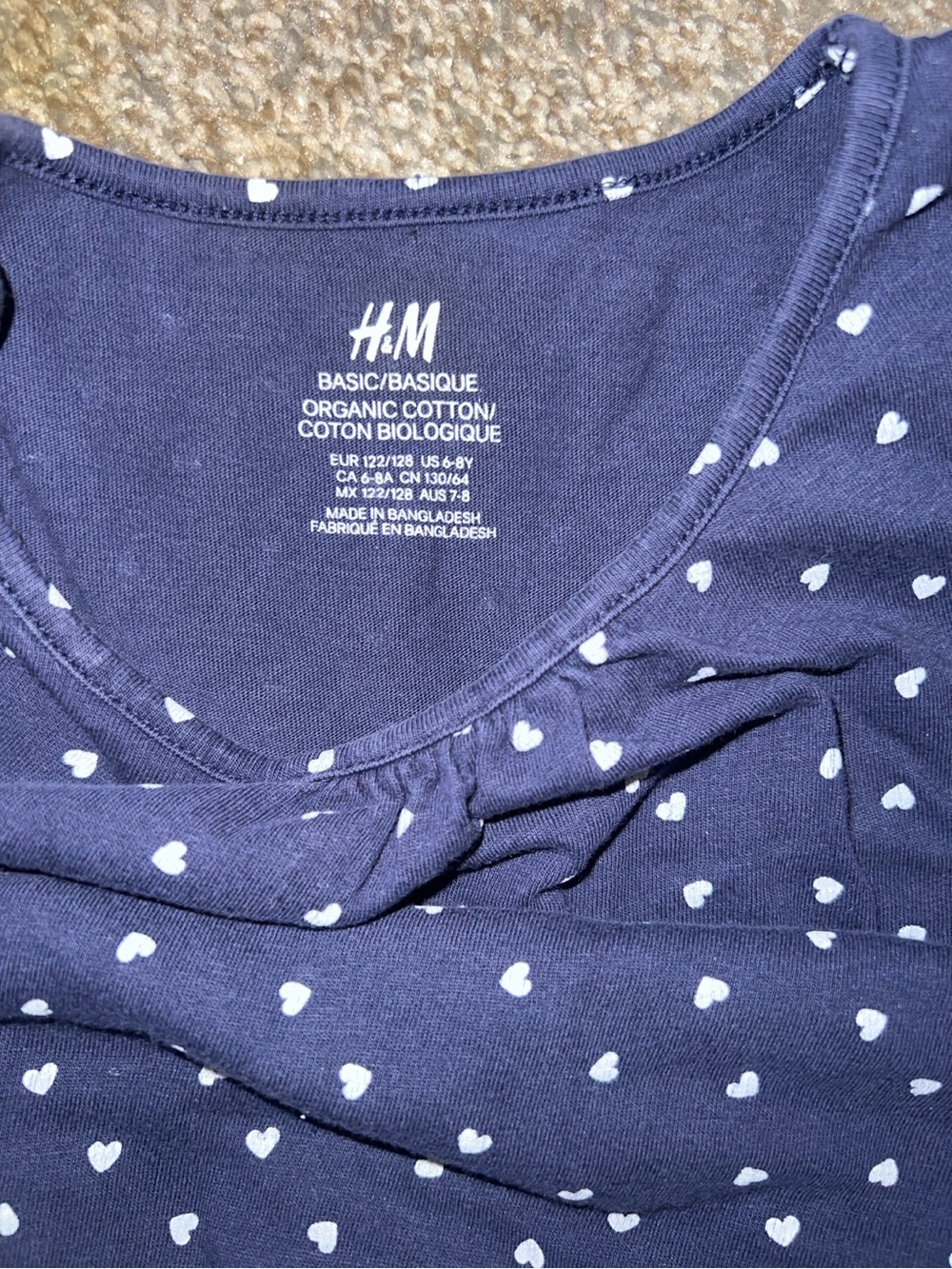 H&M Navy Blue Dress with White Heart Print - Picture 2 of 2
